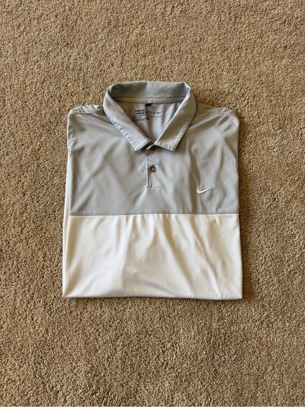 Men’s Large White & Gray Nike TPC Sawgrass The Players Championship Polo.